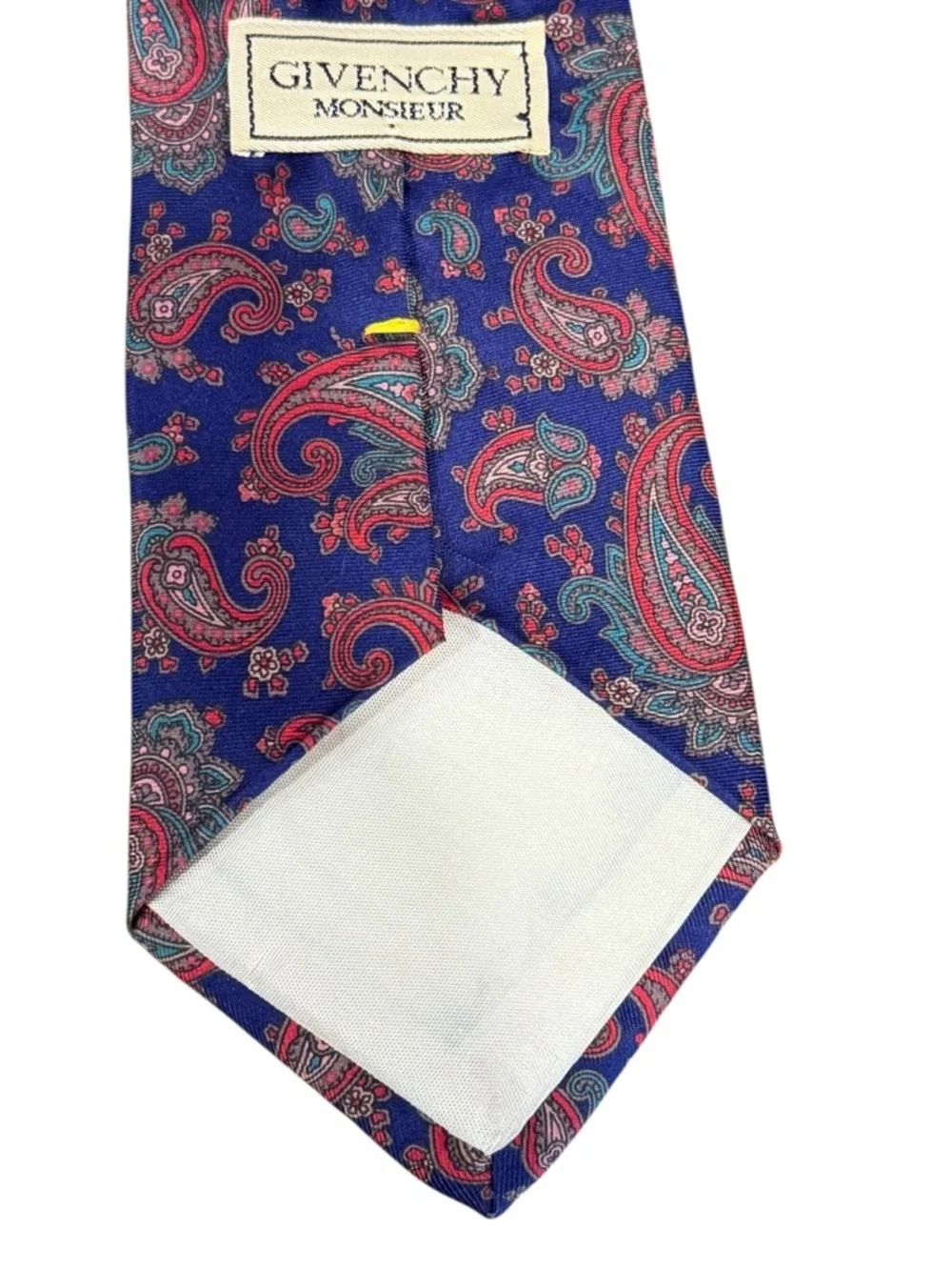 Givenchy Monsieur Vintage Silk Tie Royal Blue Paisley Made in Italy